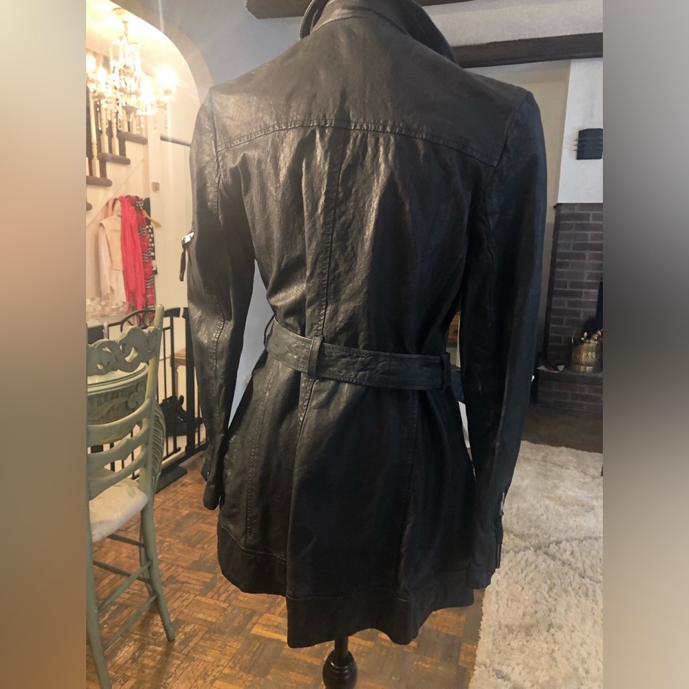 All Saints Blake Long leather Moto Jacket - Picture 2 of 4
